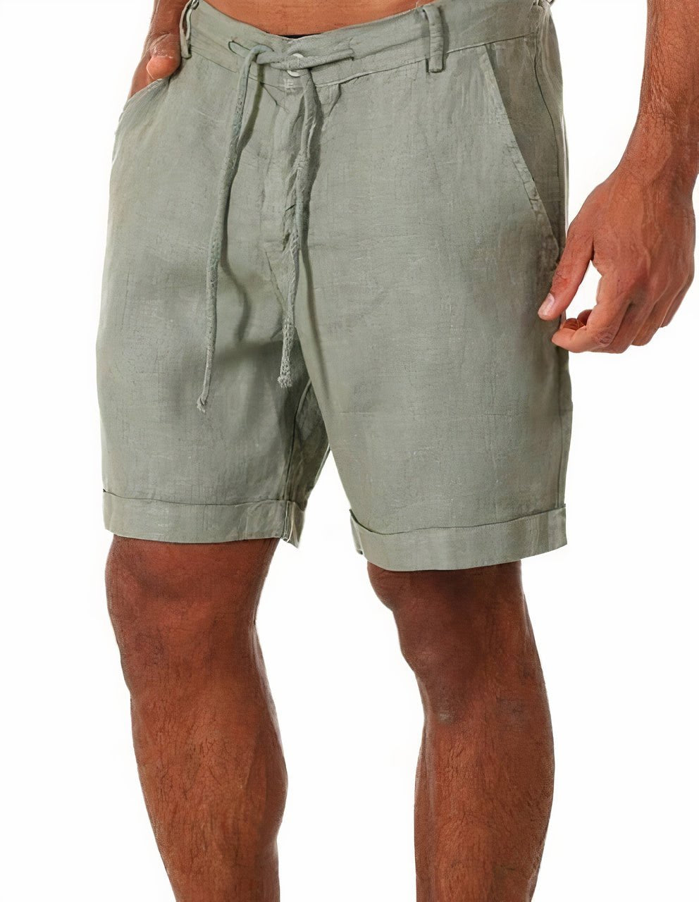 Diego | Pantalones Cortos de Lino con Puños para Hombre en Verano 1