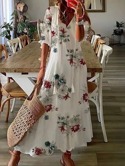 Eliora | Vestido Largo Bohemio con Escote en V y Tejido Ligero | Estilo Fresco para Comodidad y Elegancia 7