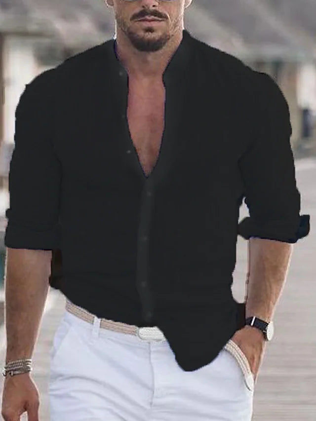 Ethan | Camisa Moderna de Cuello Mao para Hombre 5