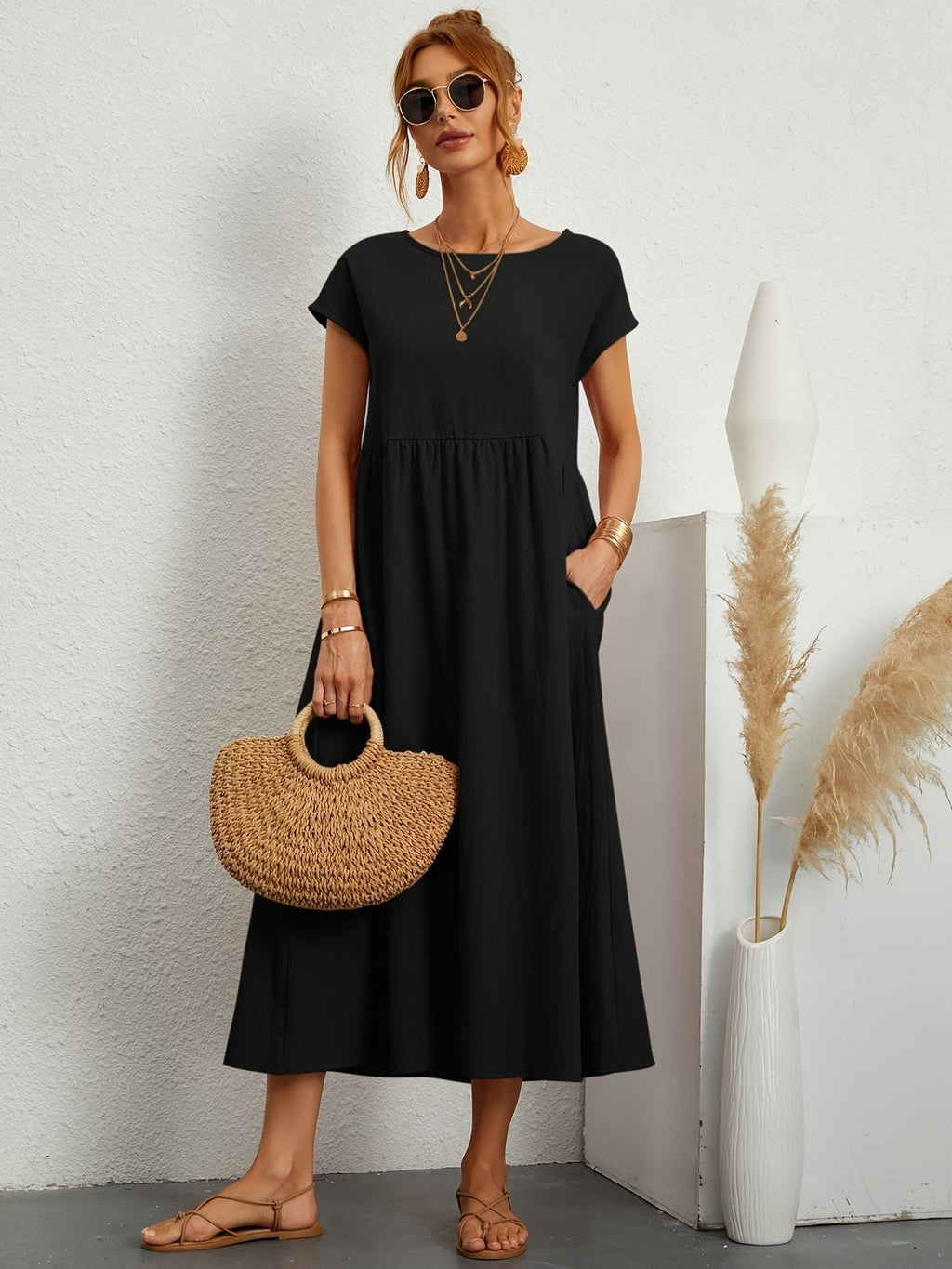 GRETA | Vestido de Lino para Mujer con Corte Relajado y Escote en V | Elegante y Fresco para Ocasiones Especiales 11