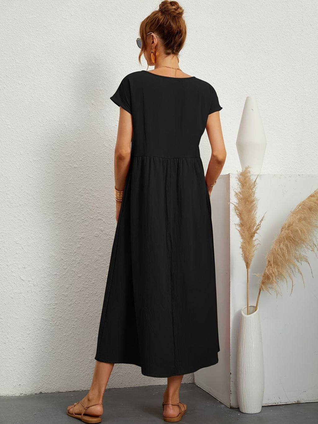 GRETA | Vestido de Lino para Mujer con Corte Relajado y Escote en V | Elegante y Fresco para Ocasiones Especiales 4