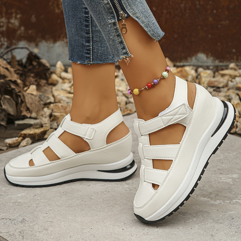 MARTA – Sandalias de plataforma con tiras de velcro para mujer
