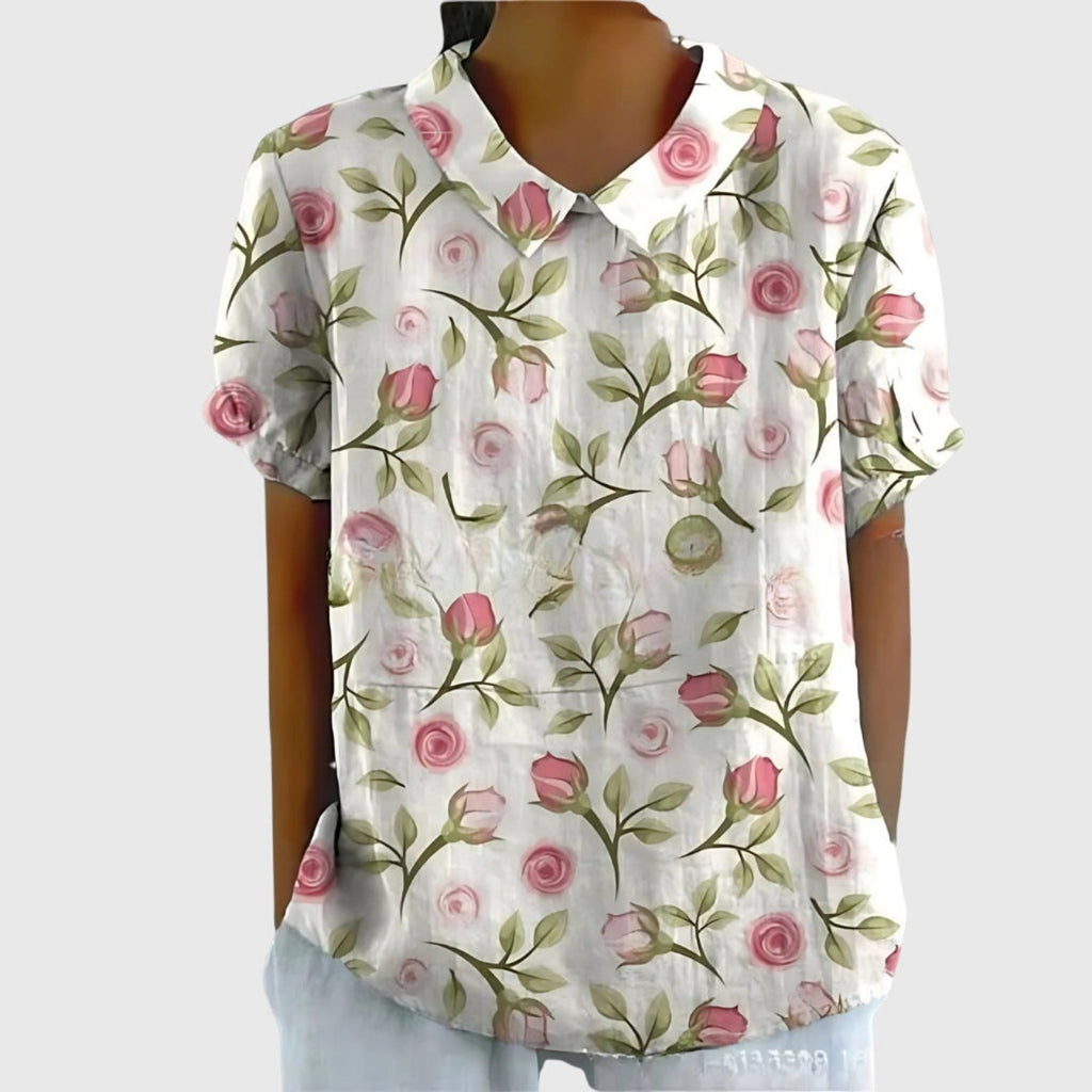Sofía | Blusa de Lino con Estampado Botánico para Mujer 2