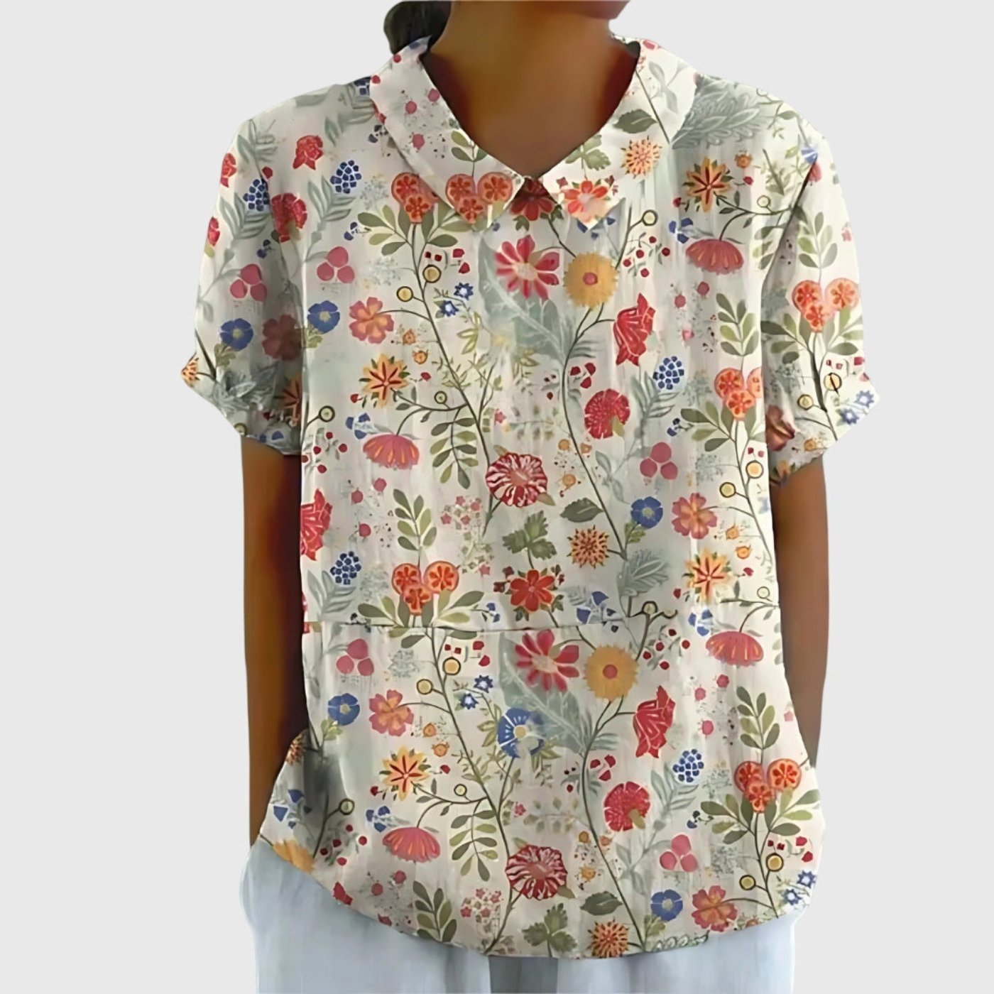Sofía | Blusa de Lino con Estampado Botánico para Mujer 5