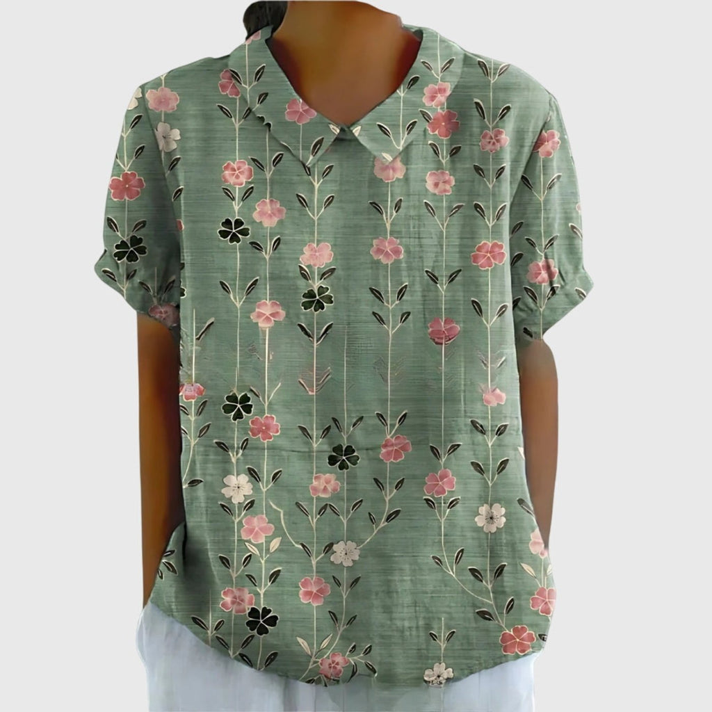 Sofía | Blusa de Lino con Estampado Botánico para Mujer 7