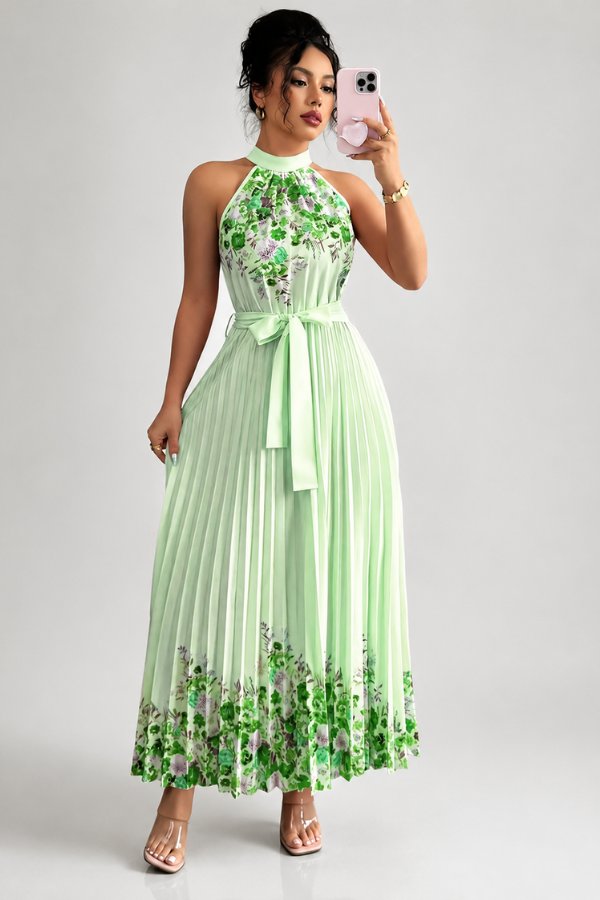Sofía | Vestido de Noche Midi Floral Plisado para Mujer 5