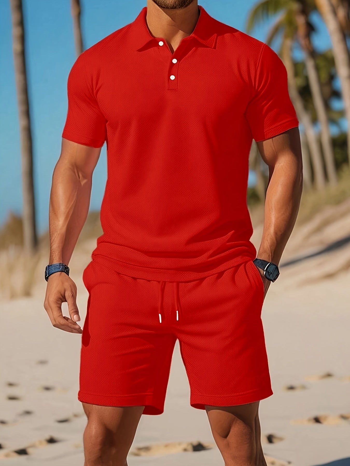Eadric | Moderno Conjunto Verano Hombre Con Polo Y Pantalones Cortos - Noa Lagos