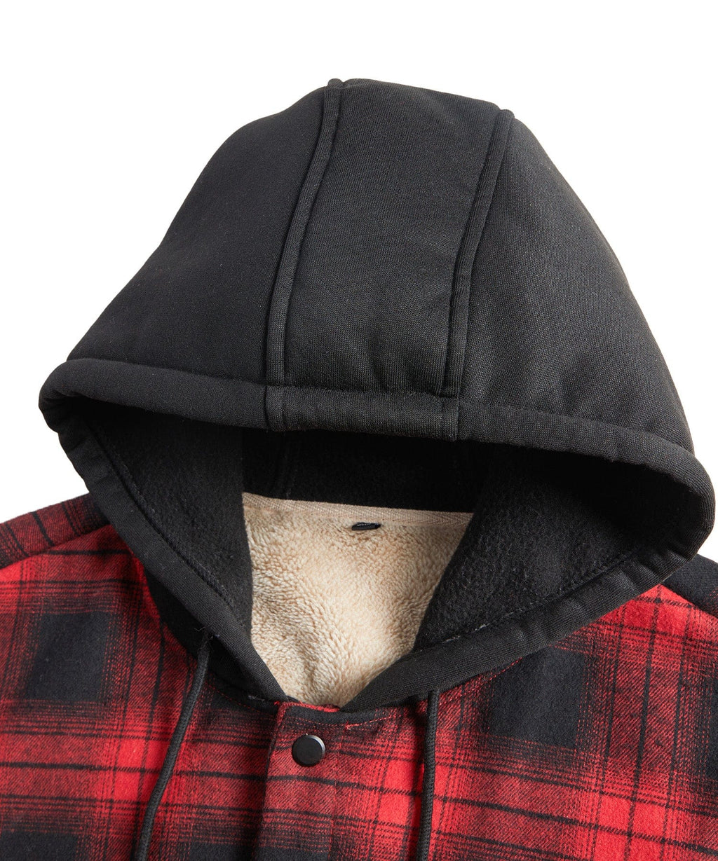 Vista trasera de la chaqueta con estampado de cuadros