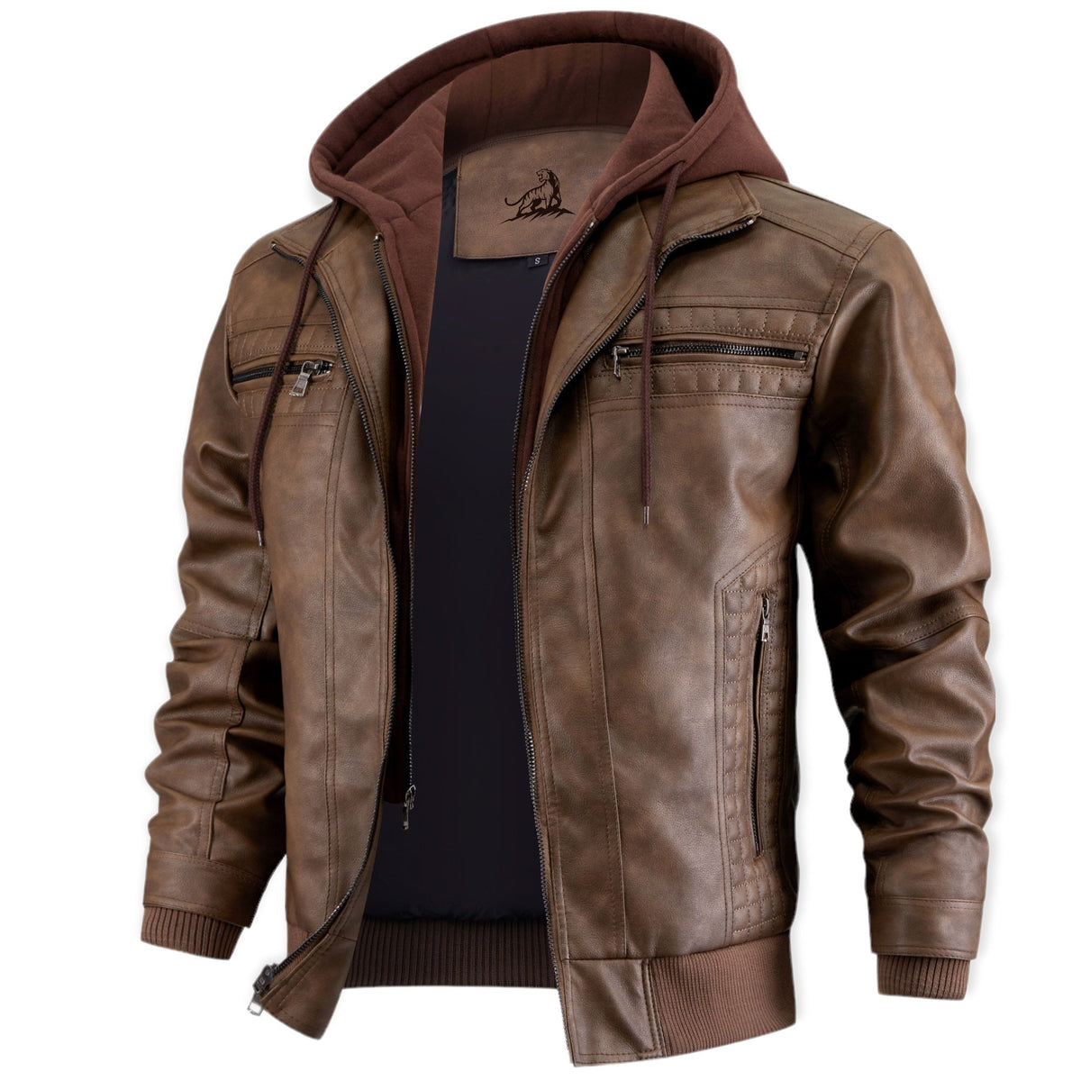 Vista trasera de la chaqueta de cuero Kane para hombre