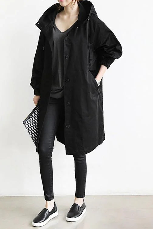 Mangas largas de la gabardina impermeable oversize SELVARIA