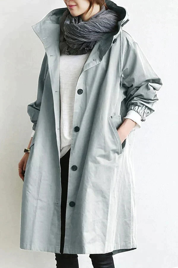 Gabardina SELVARIA en rosa pastel, estilo oversize para mujer