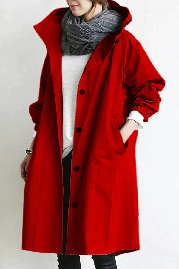 Cuello y solapas de la gabardina impermeable SELVARIA