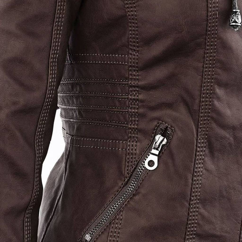 Chaqueta de cuero Nerea en tono clásico para combinar con todo