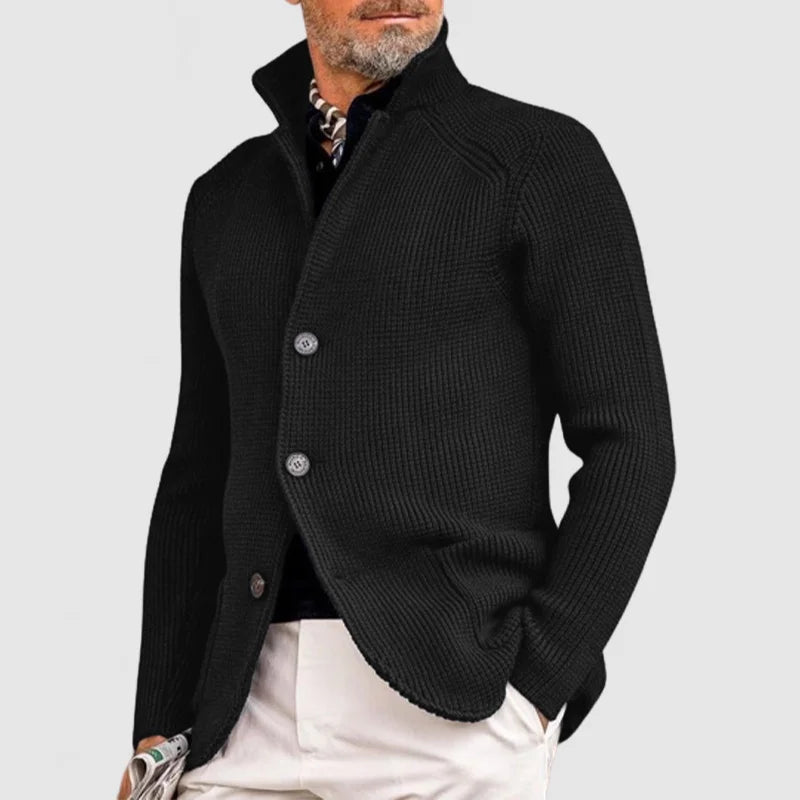 Cárdigan de punto Woodrow con botones para hombre, vista frontal completa